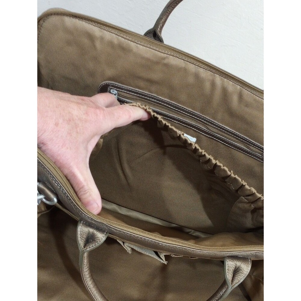 Barneys New York Bronze Leather Briefcase - Vintage! - Picture 12 of 13